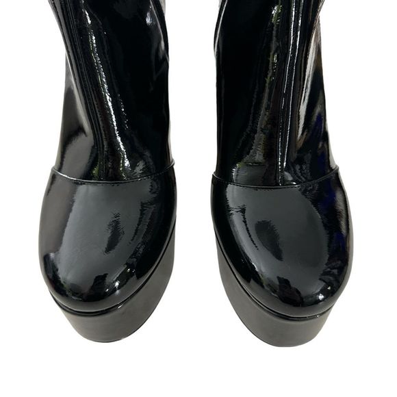 NWT Jessica Simpson Black Vegan Patent Madlaina Platform Bootie 8.5 - Picture 8 of 11